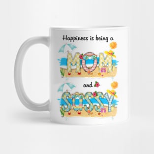 Happiness Is Being A Mom And Sassy Summer Beach Happy Mother's Mug